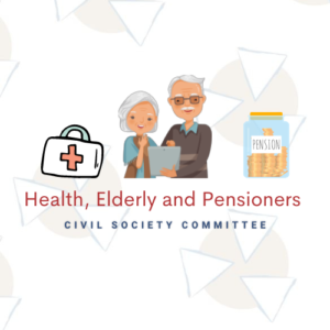 Graphic of Elderly people with doctor's bag 